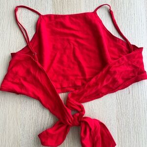 Red Backless Top